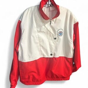 HEAD Red and white vintage 90s windbreaker jacket —champion de haute competition